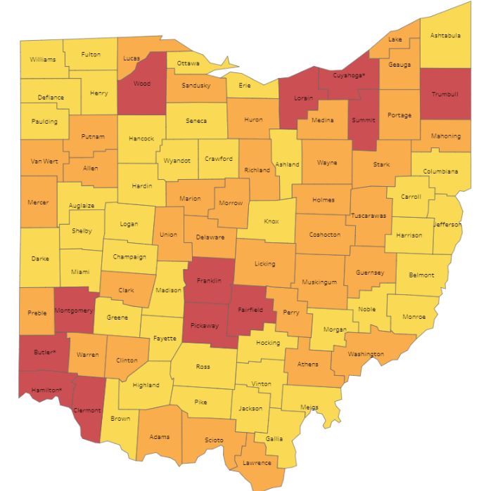 ohio map of covid cases