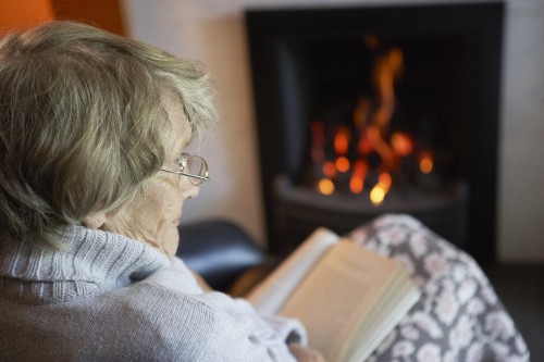 Old Woman Reading Book