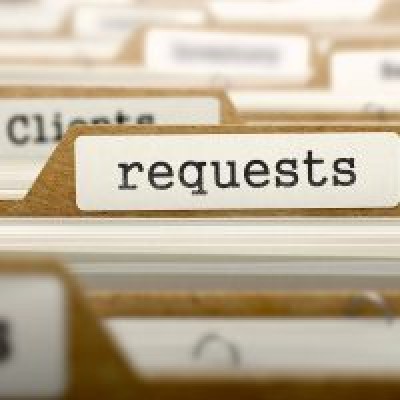 Requests Concept with Word on Folder.