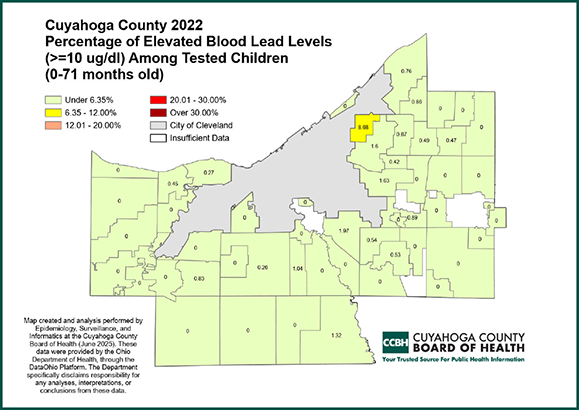 Percentage of Elevated Blood Lead Levels