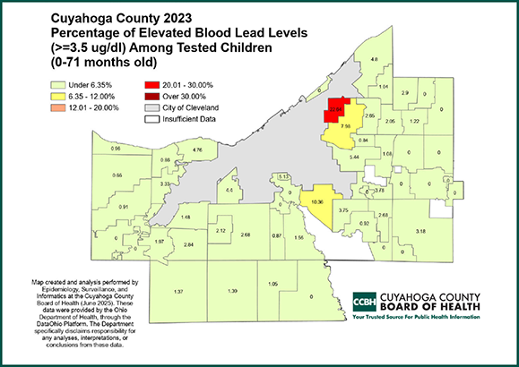 Percentage of Elevated Blood Lead Levels