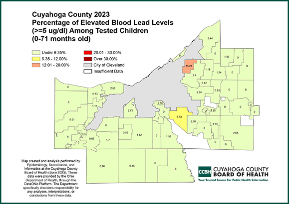 Percentage of Elevated Blood Lead Levels